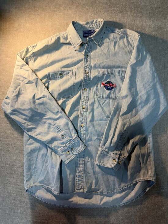 Hard Rock Cafe Other - Vintage Hard Rock Cafe New York All Is One Denim Button Up Shirt